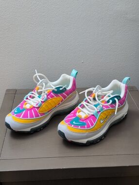 Nike Kids Multi-Color Pink Teal Yellow Athletic Sneakers